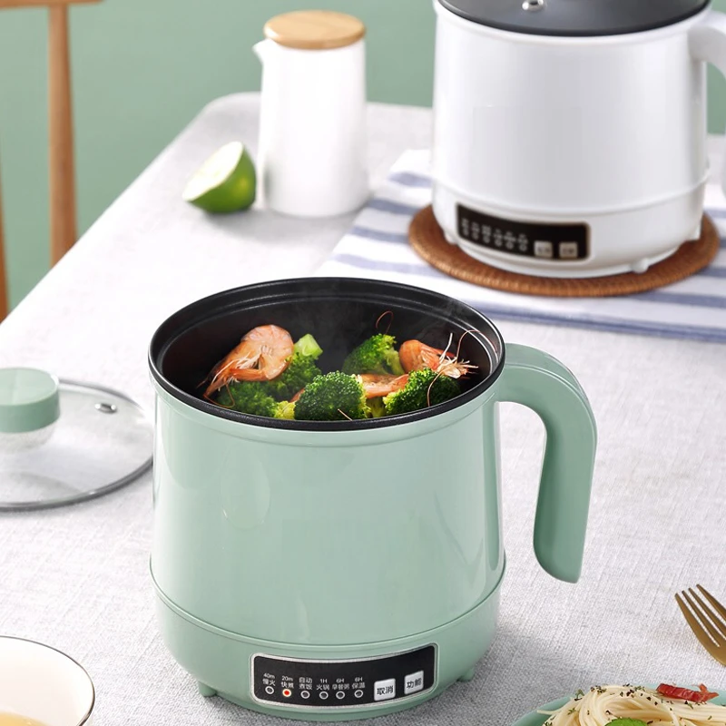 

600W Household MultiCooker Electric Skillet Stainless Steel Rice Cooker Hotpot Noodles Soup Pot Eggs Food Steamer Heating Pan