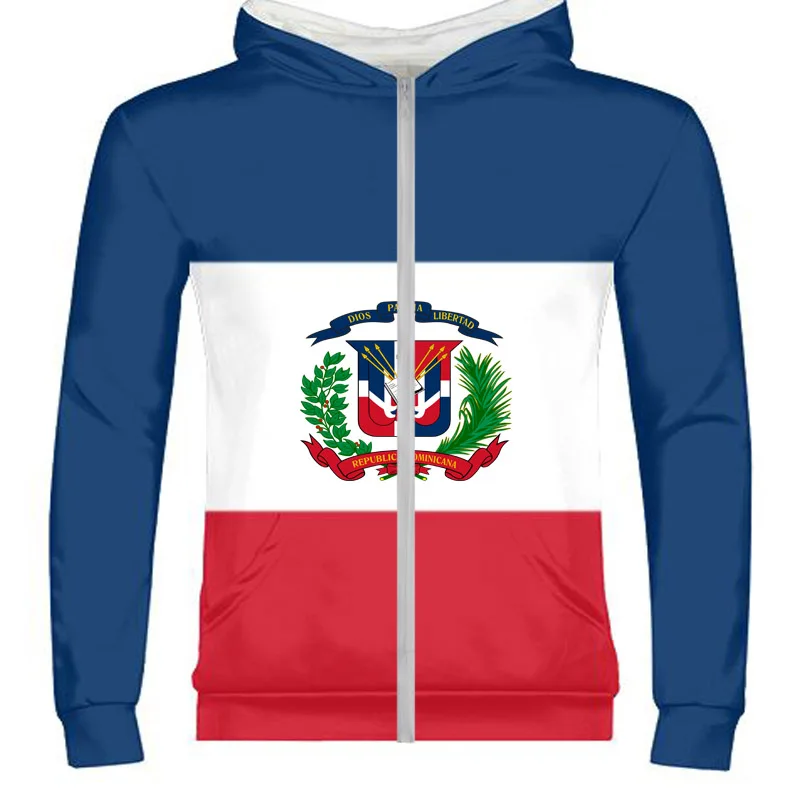 

DOMINICA male youth custom name dma zipper sweatshirt nation flag spanish Dominican Dominicana republic print photo clothing