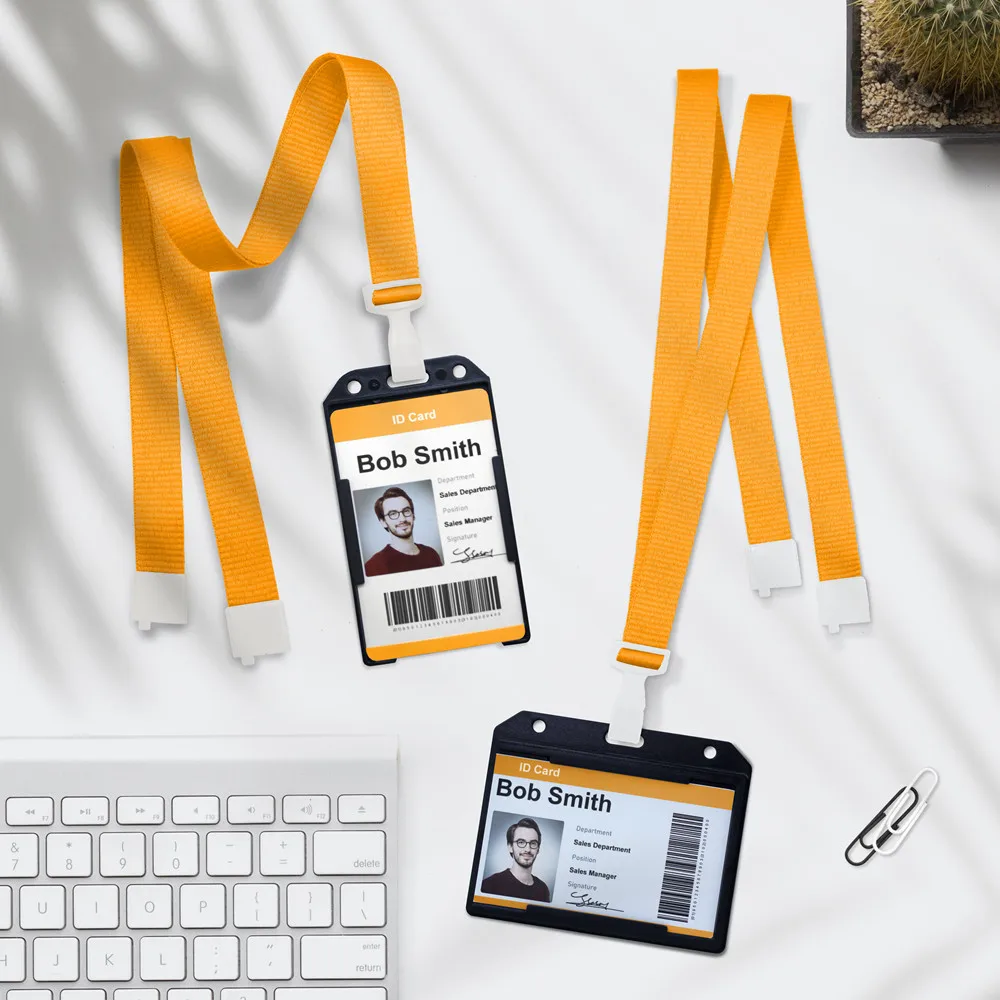 

Bestom Badge Holder Choker School Card Case For Identification Work Office Name Tag Pass Cover Plastic ID Badge Card Pendant