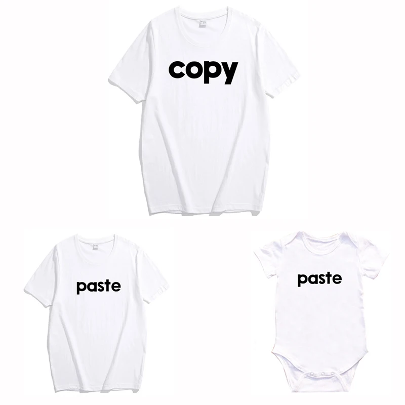 Ropa a juego para la familia, camiseta de pasta de copia para mam&aacute;, hija, hijo, apariencia familiar, padre, beb&eacute;, Pelele de verano con letras, trajes para ni&ntilde;os-4