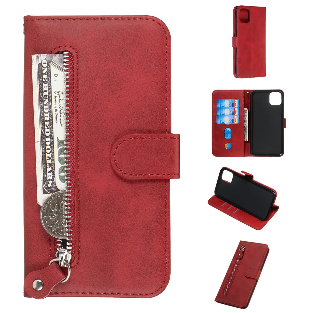Кошелек на молнии чехол для телефона iPhone 11 Pro X XS MAX XR 6 6S 7 8 Plus Роскошный кожаный