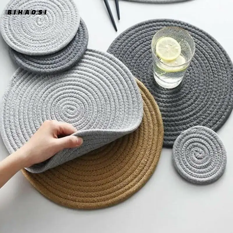 Тканый коврик для домашней кухни в скандинавском стиле из конопляной веревки