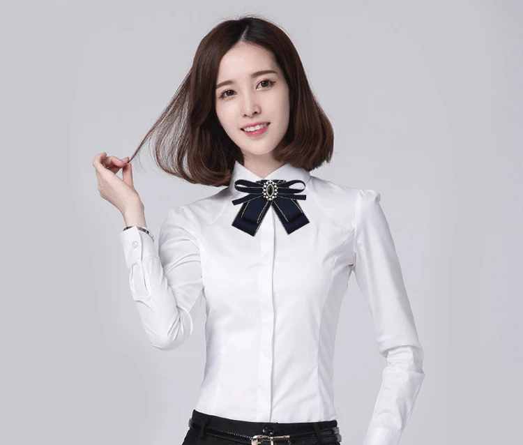 I Remiel Милая женская рубашка с бантиком из ленты рабочая одежда брошь для галстука