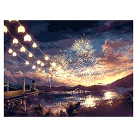 vesteen painting by numbers fireworks handpainted kits drawing canvas diy oil painting pictures for home decor wall gift