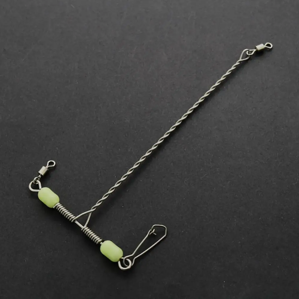 5Pcs Fishing Tools 12cm Stainless Steel Luminous Bead Rolling Lure Connector Balance Accessory | Спорт и развлечения