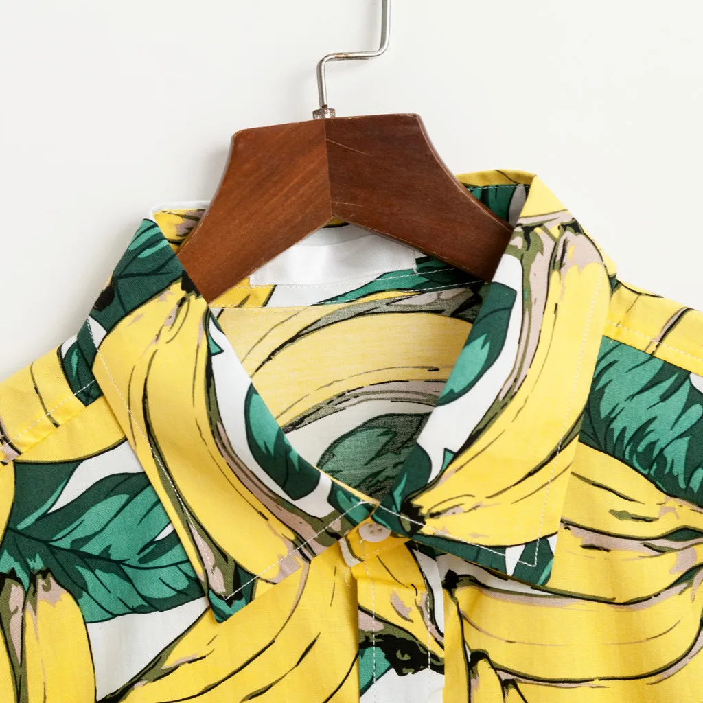 

Summer Beach Hawaiian Shirt Nice Short Sleeve Banana Print Shirts Fashion Men VogueButton Down Men Clothing Camisas Hombre