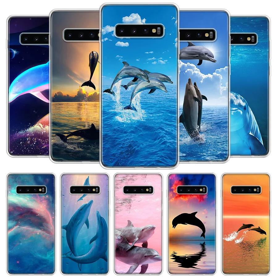 sea animal cute dolphin Phone Case For Samsung Galaxy A71 A51 A41 A31 A21S A11 A70 A50 A40 A30 A20E A10 A6 A7 A8 A9 Plus + Cas