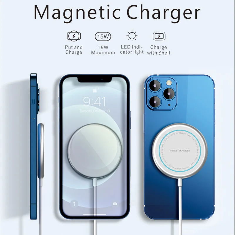 

Магнитное Беспроводное зарядное устройство 15 Вт для iPhone 13 12 Pro Max Series, быстрая Беспроводная зарядная площадка для Samsung, HUAWEI, OPPO, VIVO, Xiaomi
