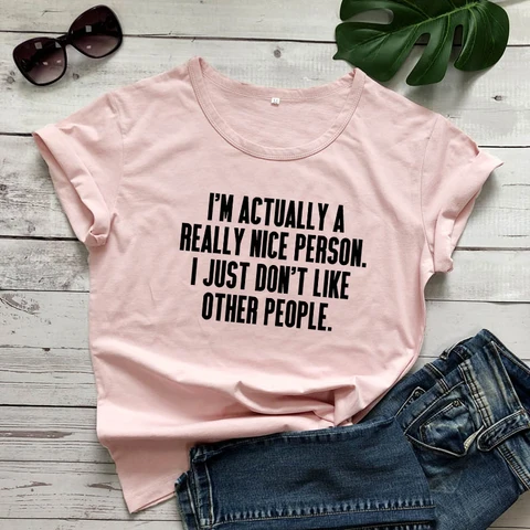 На самом деле я действительно хороший человек, Повседневная футболка унисекс с коротким рукавом со слоганом, забавная Женская хипстерская футболка с гранж-топом