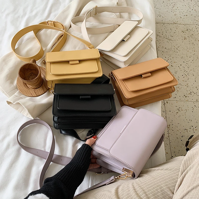 Сумка-кроссбоди женская из искусственной кожи однотонная лето 2020 | Багаж и сумки