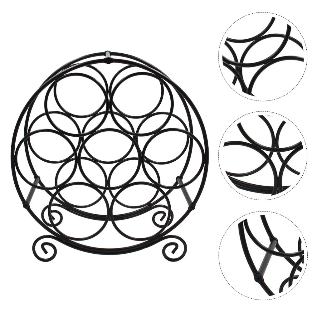 

1pc Iron Art Red Rack Holder Red Display Stand for Home (Black)