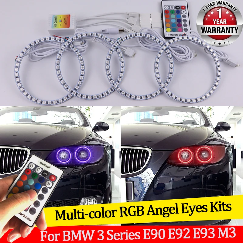 

For BMW 3 Series E90 E92 E93 M3 2007-2013 Coupe cabriolet 16 colors RGB Angel Eyes LED Halo Rings RF Wireless Control DRL