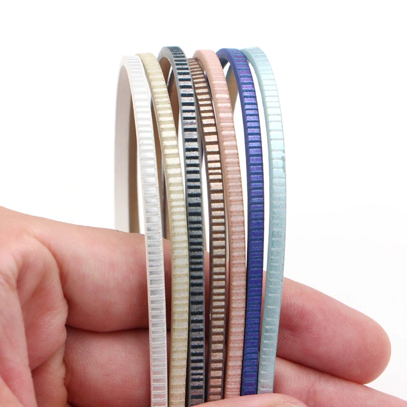 

Шнур из искусственной кожи для браслетов, плоский веревка 3 мм с узором в полоску, фурнитура для ювелирных изделий, материалы для изготовлен...