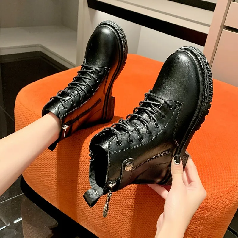 

Round-headed Women's Autumn And Winter 2021 Korean Version Of New Casual High-heeled Women's Fashion Booties