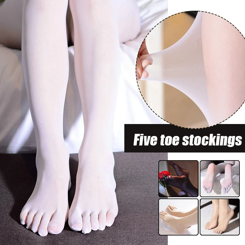 

Unisex Super Thin Seamless T-Crotch Separate Five Toes Pantyhose Sexy Tights Women Nylon Transparent Stocking