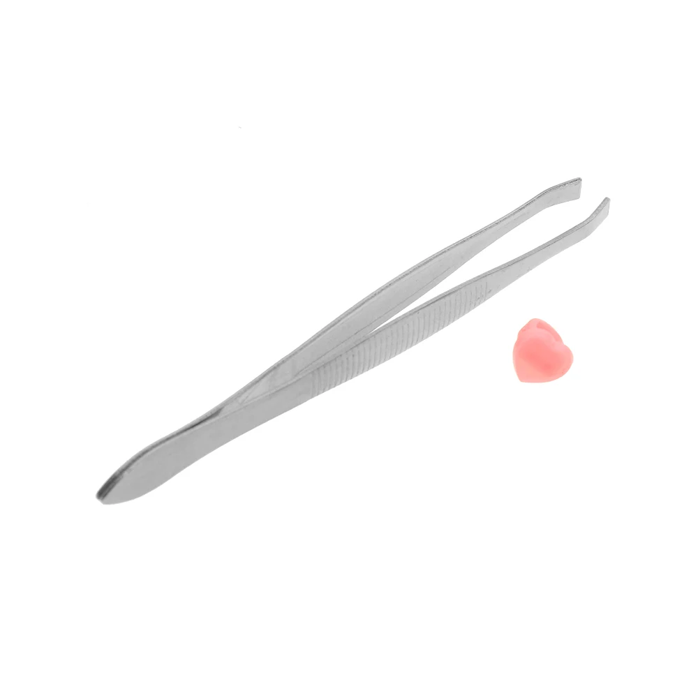 

5pcs Eyebrow Tweezers Stainless Steel Slanted With Pink plastic Tweezers Convenient Small No Rust Makeup Beauty Tool Wholesale