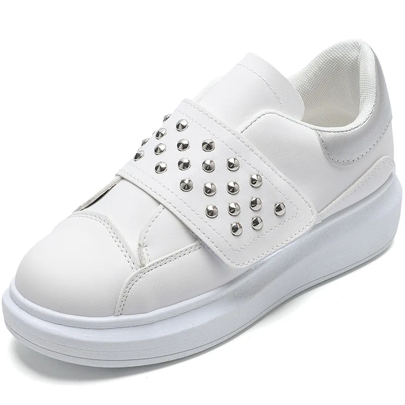 

QWEDF New Spring Autumn Women Sneakers Shoes Fashion Brand Slip-on Flat Shoes Solid Color Casual Shoes zapatillas mujer X1-53