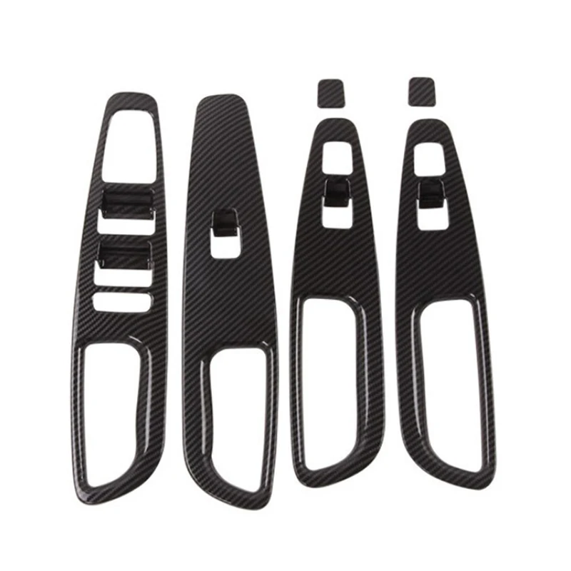 Carbon Fiber Car Window Lift Switch Button Cover Trim Door Armrest Panel Frame Accessories for Hyundai Santa Fe 2019+ | Автомобили и