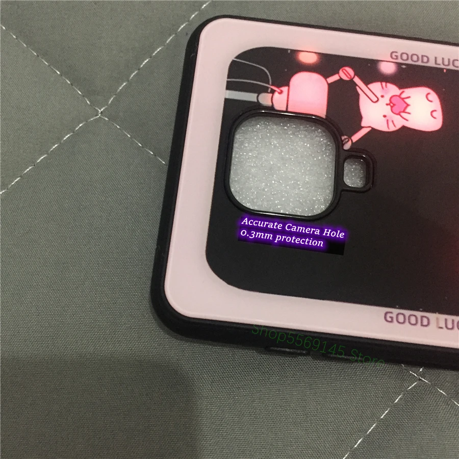 Poco X3 Pro Coque Back Cover For Xiaomi Redmi Note 9 10 Pro 8 7 7S 9S 10s LED Flash Case Funda Red Mi 9 C 11 Glass Cute Cat