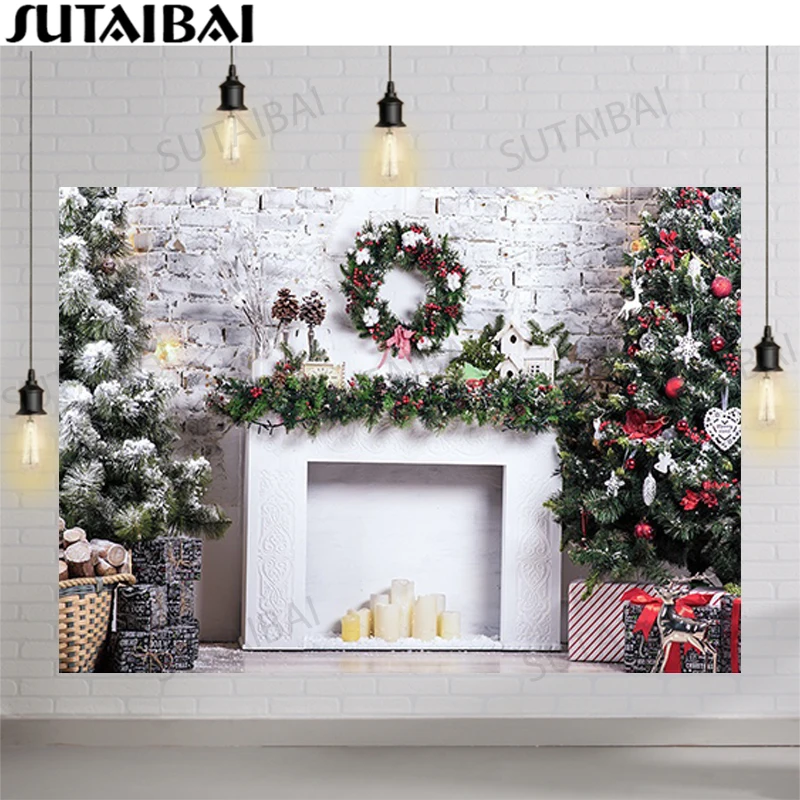 

Рождественская фотография Фон Зимний снег дети взрослые Портрет фон Рождественская елка камин лес фотосессия