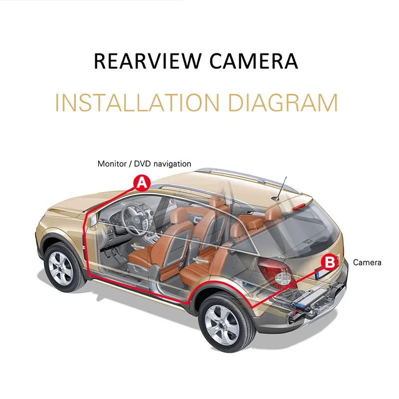 Автомобильная камера заднего вида 5 контактов 4 светодиода угол обзора 170