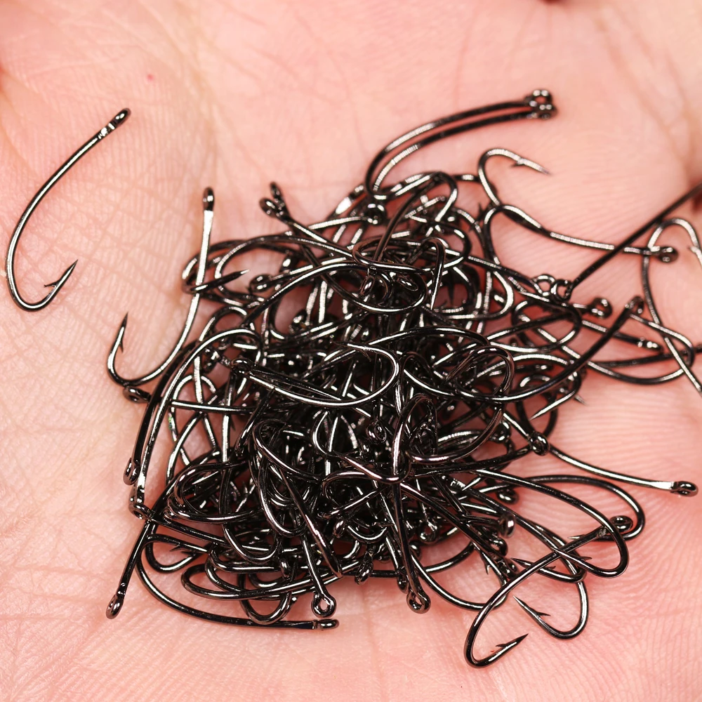 ICERIO 50PCS Curved Straight Eye Fly Tying Hook Dry Wet Flies Hoppers Terrestrials and Stonefly Nymphs Lure Bait Materials