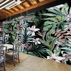 Самоклеящиеся обои на заказ, 3D фотообои с изображением тропических растений, листьев, для гостиной, спальни, домашний декор, настенные наклейки