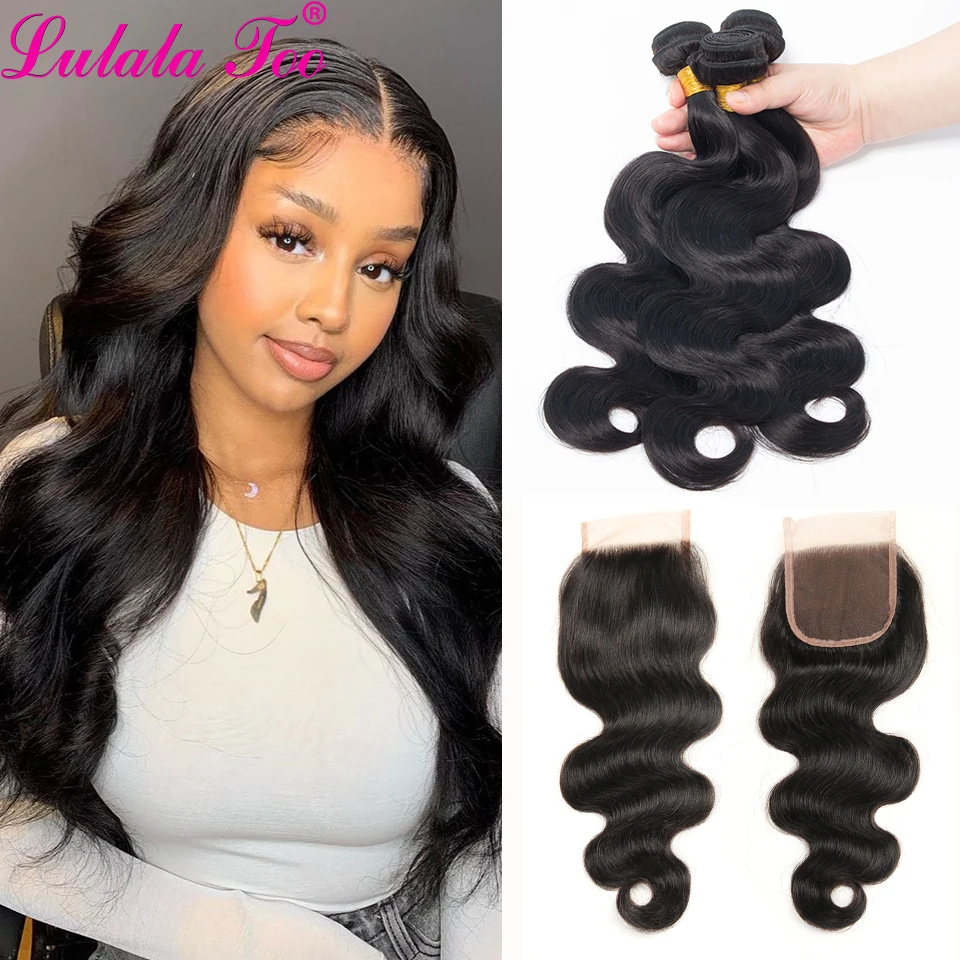 Body Wave Bundles With Closure Brazilian Hair Weave 3 Bundles With Closure Human Hair Closure With Bundle Remy Hair Extension