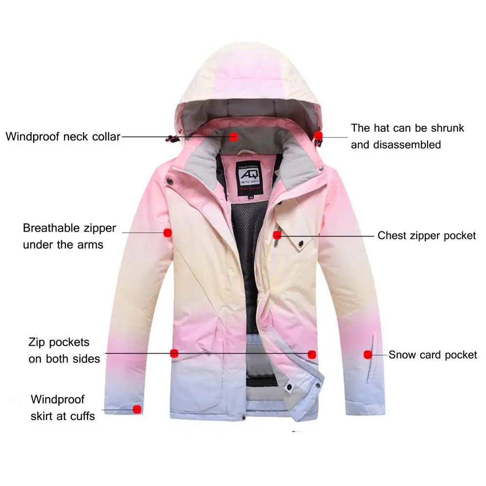 

New Color Thick Warm Ski Suit Women's Windproof Waterproof Outdoor Snow Jackets And Pants Ski Suit And Snowboard Wear