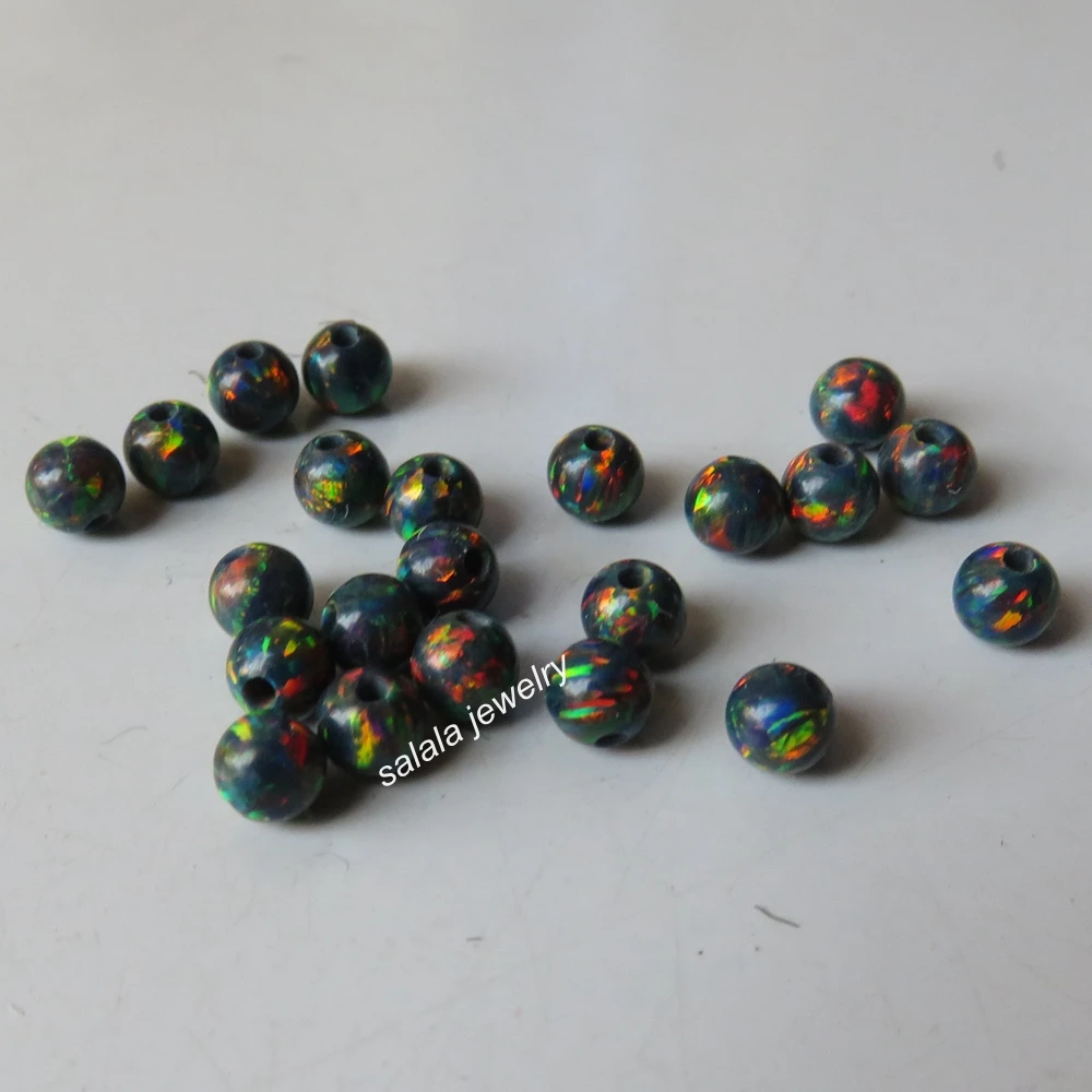 100 шт./лот 3 мм опаловые бусины Просверленный синтетический Круглый Опаловый