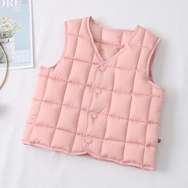 2019 г. Осенний хлопковый жилет для девочек куртки жилеты зимнее Детское пальто