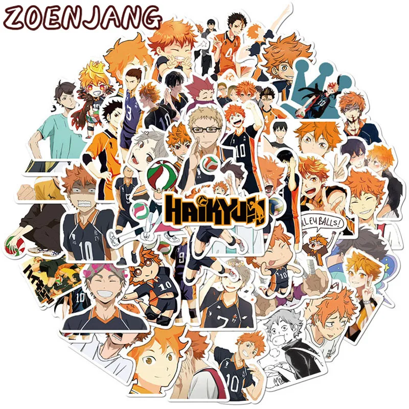 10/30/52 шт. Мультяшные аниме стикеры Haikyuu водонепроницаемые ПВХ мотоцикл автомобиль
