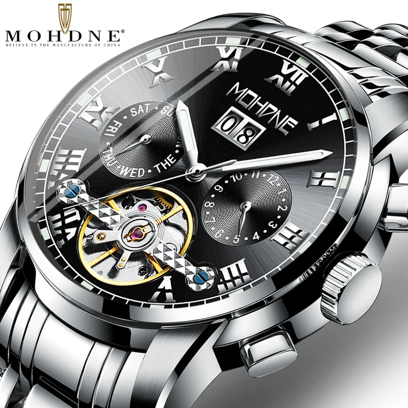 Золотые автоматические механические часы с турбийоном модные мужские роскошные