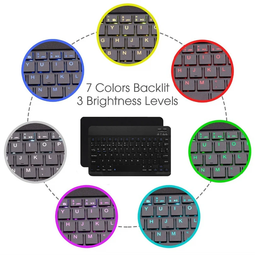 

Tablet keyboard for Samsung Galaxy Tab A 10.1 2019 SM-T510 SM-T515 T510 T515 Backlit Bluetooth Keyboard +Tablet Stand Cover A40