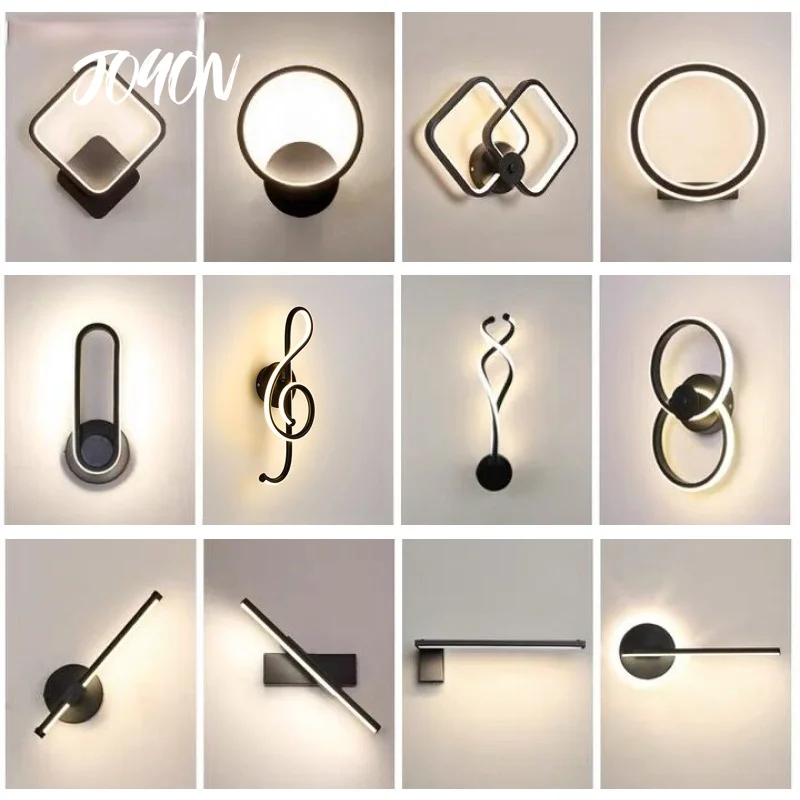 

Nordic Wall Lamps Black Indoor LED Wall Lamp Bedroom Light Living Room Wall Bedside Lamp Wall Light for Home Bathroom Fixture