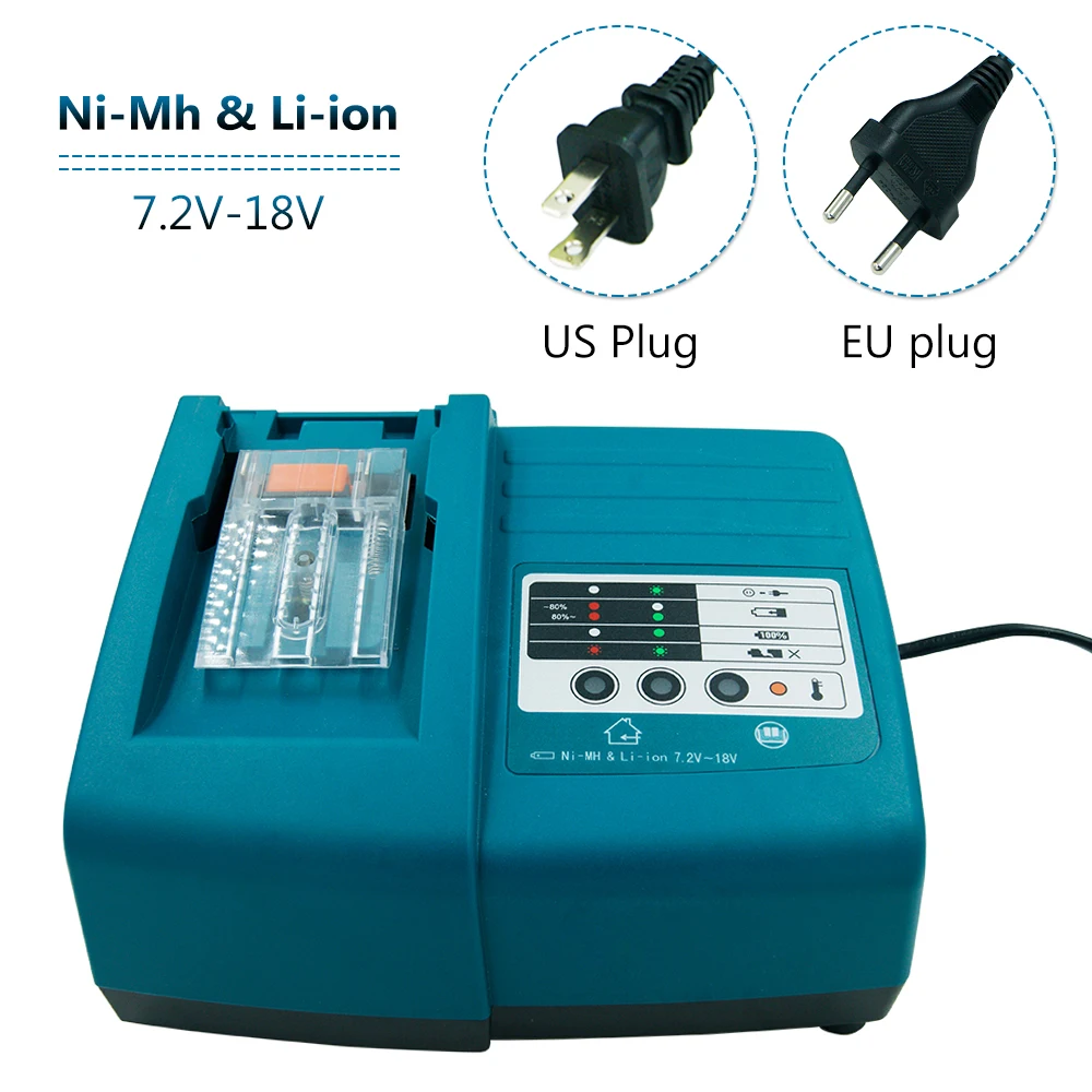 

7.2V-18V DC18RA DC18RT Replacement Lithium Charger for Makita DC18RC Power Tool Battery BL1830 BL1840 BL1430 Li-ion Battery