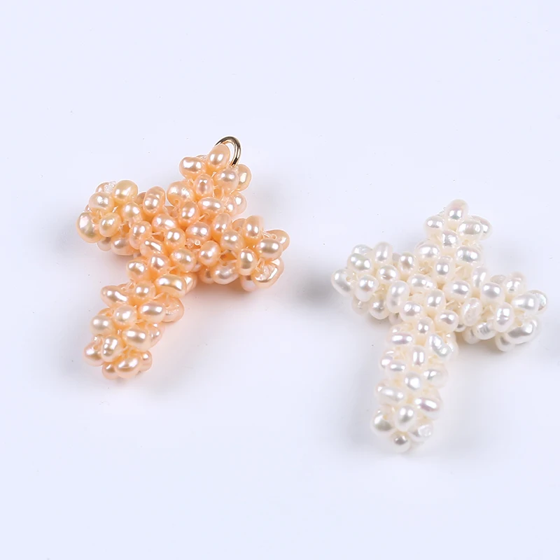 

Подвеска из пресноводного жемчуга в форме Креста для изготовления ювелирных изделий