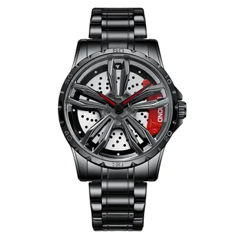 Rotation Rim Hub 2022 Sports Car Watches Men Watches Quartz Waterproof Stainless Steel Wheel Wristwatch Car Quartz Men Watches Other Image