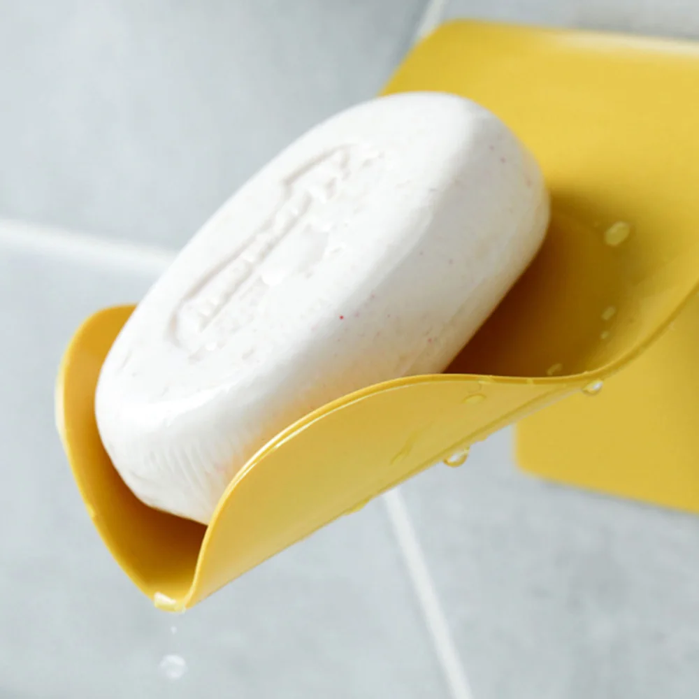 

Wall Mounted Plastic Soap Dish Minimalist Soap Storage Holder Rack Creative Shower Soap Plate Box Drain Shelf Bathroom Organizer