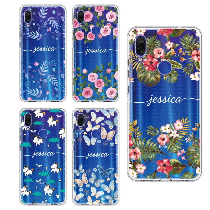 Индивидуальный персонализированный Чехол для телефона с вашим именем и цветком