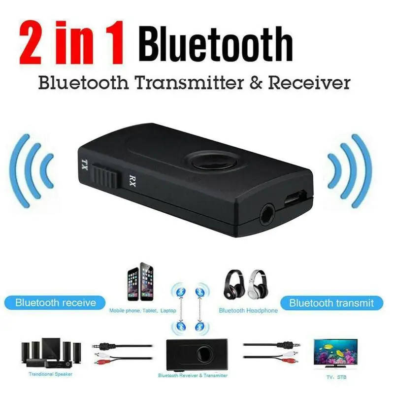 Беспроводной передатчик 2 в 1 с Bluetooth V4.2 и приемником A2DP аудиоадаптер Jack 3 5 мм