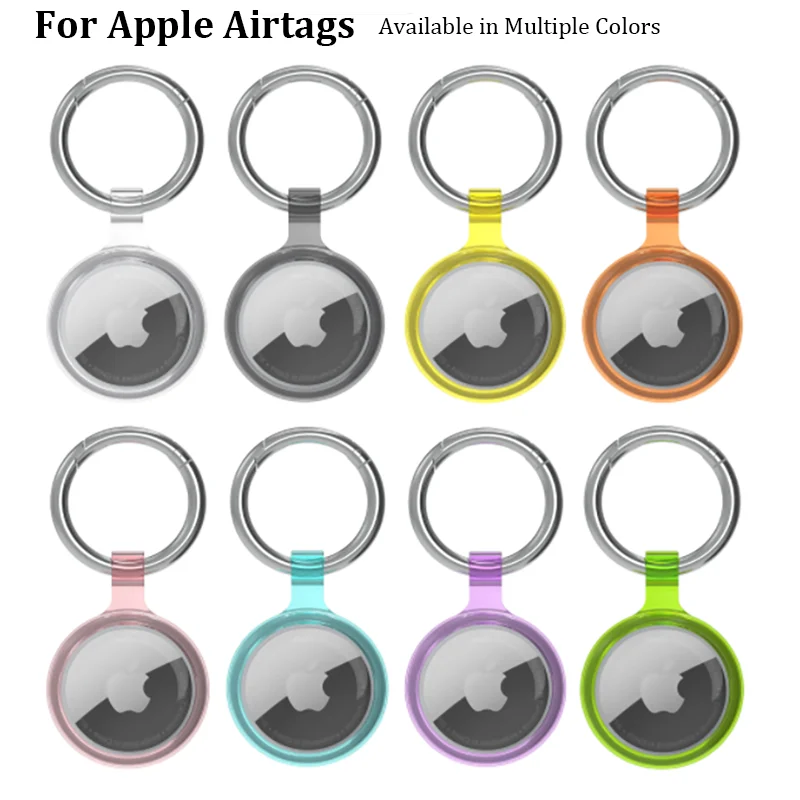 

For Apple Airtags case Transparent Protective Sleeve TPU For Apple Locator Tracker Anti-lost Keychain Protective Covers cases