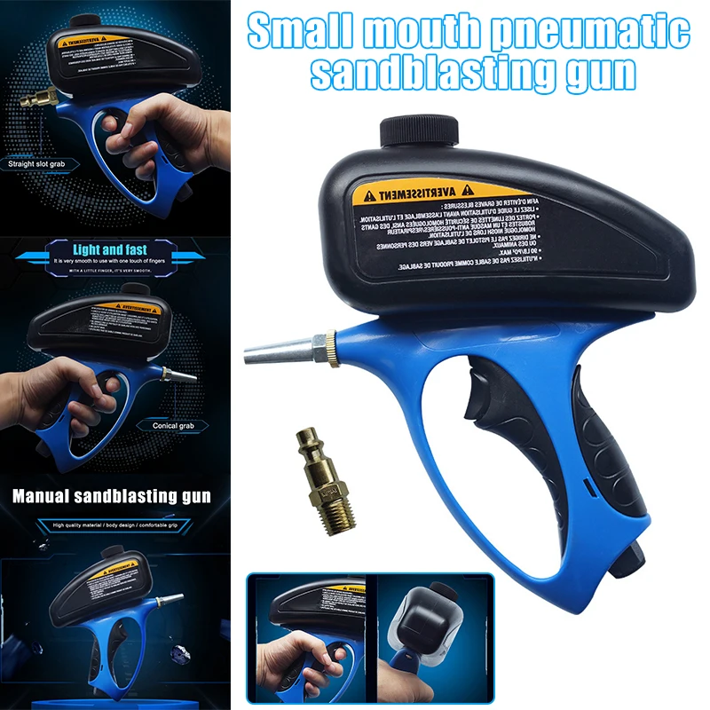

Sand Blaster Handheld Pneumatic Gravity Feed Portable Sandblasting Tool Works with All Blasting Abrasives TP-Hot