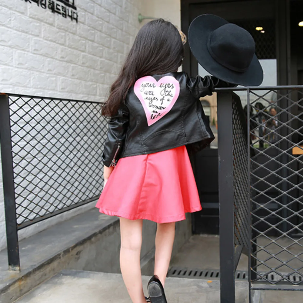 Куртка для девочек на молнии с надписью лацканами | Детская одежда и обувь