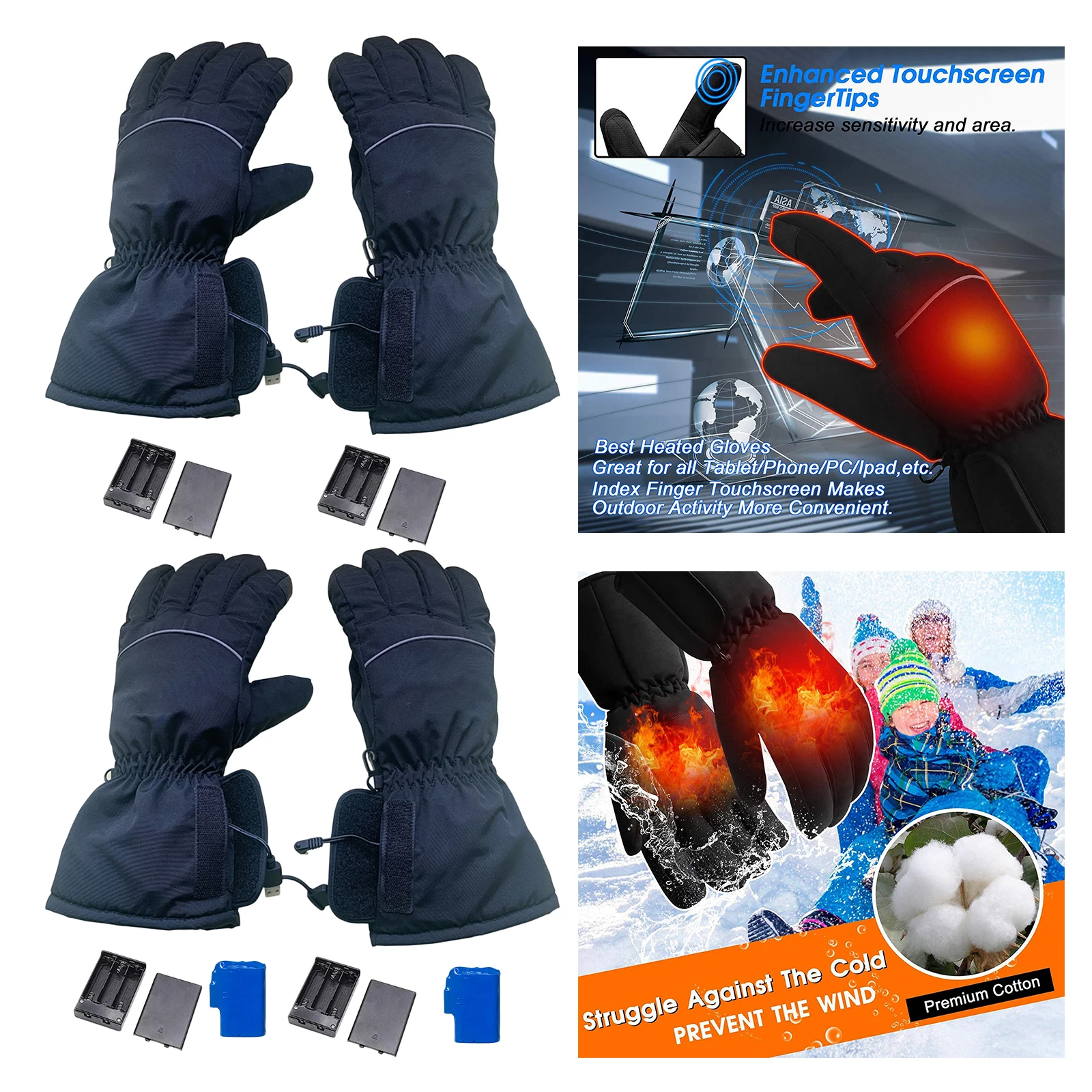 

Heated Gloves for Men Women, Rechargeable Electric Gloves Heating Gloves for Motorcycle, Ski, Hunting, Riding, Camping, Cycling