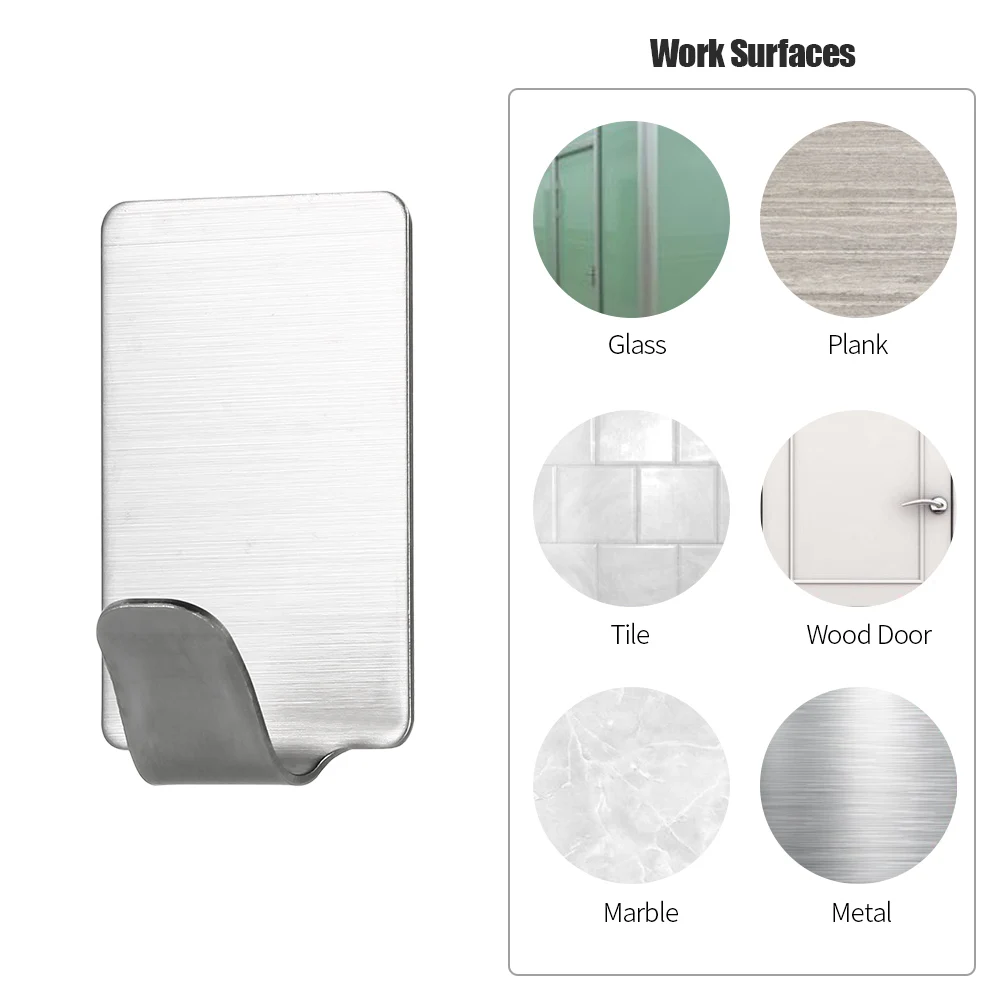 Горячая 8 шт клейкий крюк из нержавеющей стали крепкая настенная вешалка