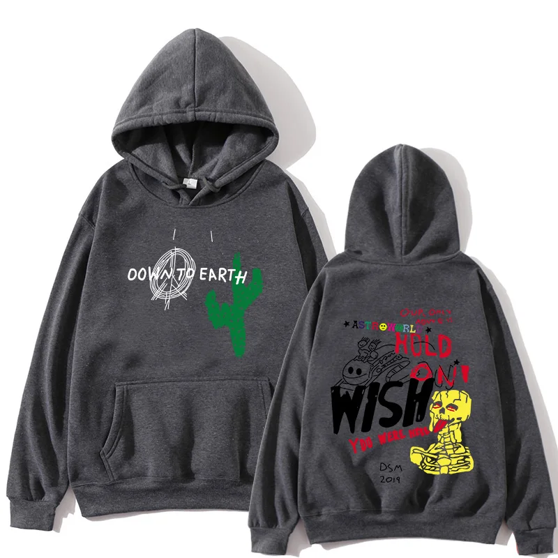 

2021 New Astroworld Travis Scott Cactus Graffiti Hoodie Men Down To Earth Pullover Sweatshirt Men Long Sleeve Streetwear
