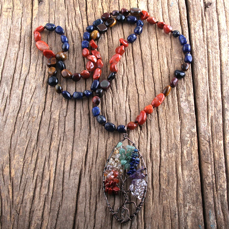 MD модные ювелирные изделия бохо разные формы натуральные камни Радужный круг