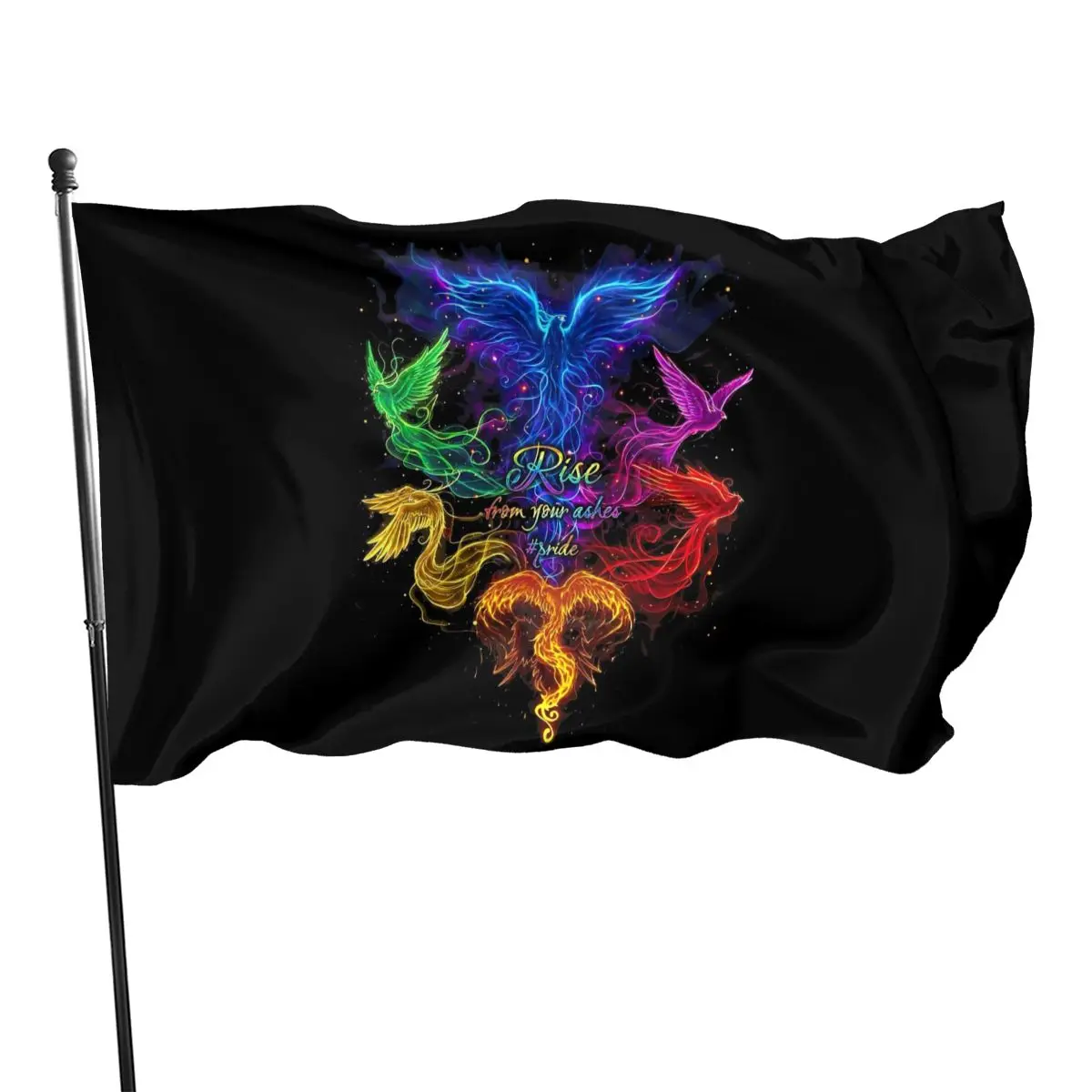 

Феникс Rise From Your Ash ЛГБТ Прайд месяц для мужчин женщин мужчин хлопок черный новый принт дышащий флаг с новым принтом