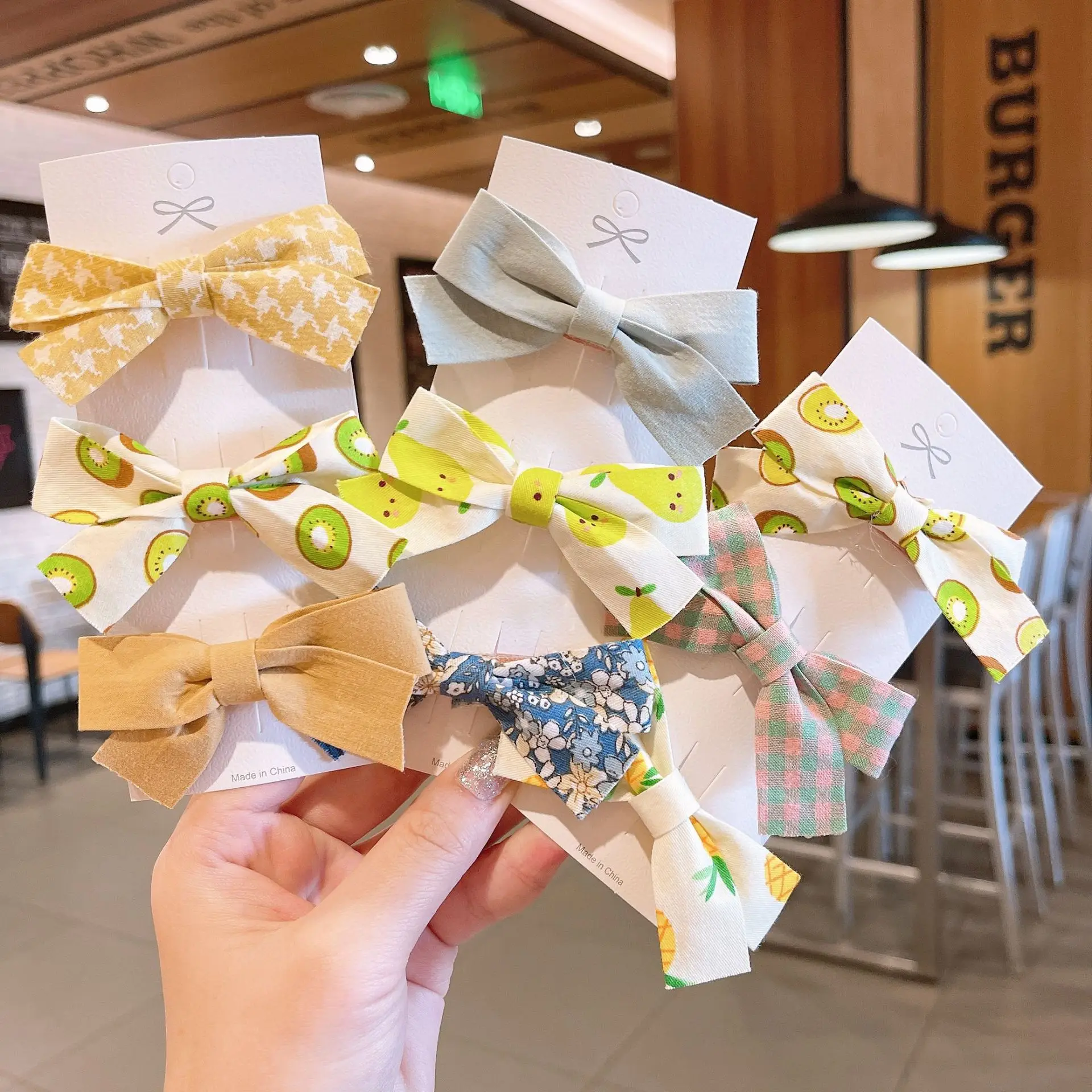 

3PCS little girl bow hairpin printing bangs clip fashion Korean princess hairpin hair accessories 2021